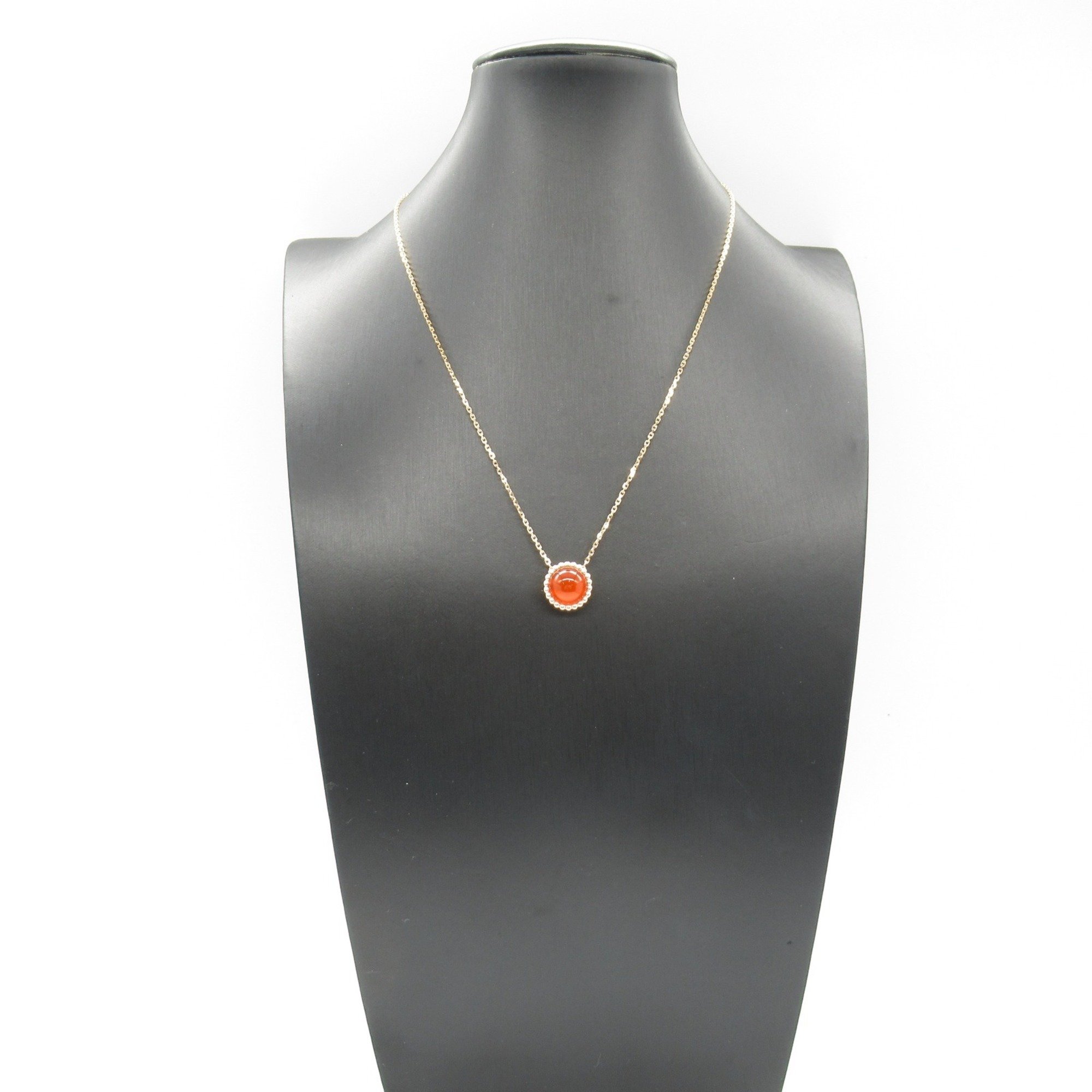 Van Cleef & Arpels Perlée Couleur Pendant Necklace K18PG (Pink Gold) Carnelian Women's Orange VCARP4DO00