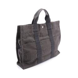 Hermes HERMES Air Line MM Tote Bag Nylon Canvas Men's Women's Gray 100951M