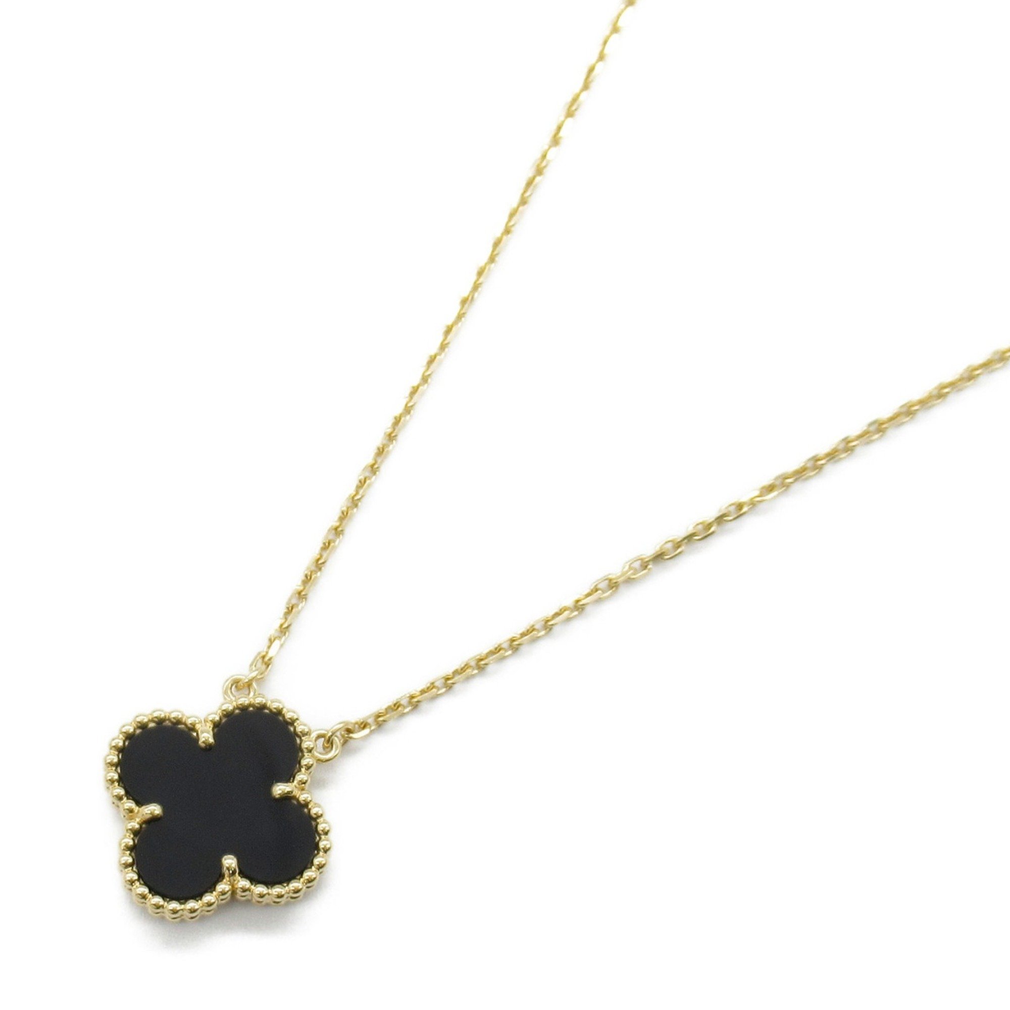 Van Cleef & Arpels Alhambra Pendant Necklace K18 (Yellow Gold) Onyx Women's Black VCAR5800