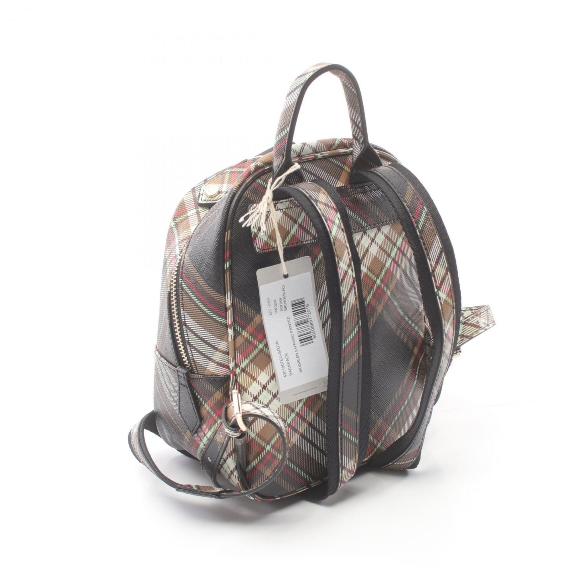 Vivienne Westwood Red Label TARTAN BACKPACK Rucksack Backpack Bag Faux Leather Women's Black Brown Multicolor 4301007EUS001KD101