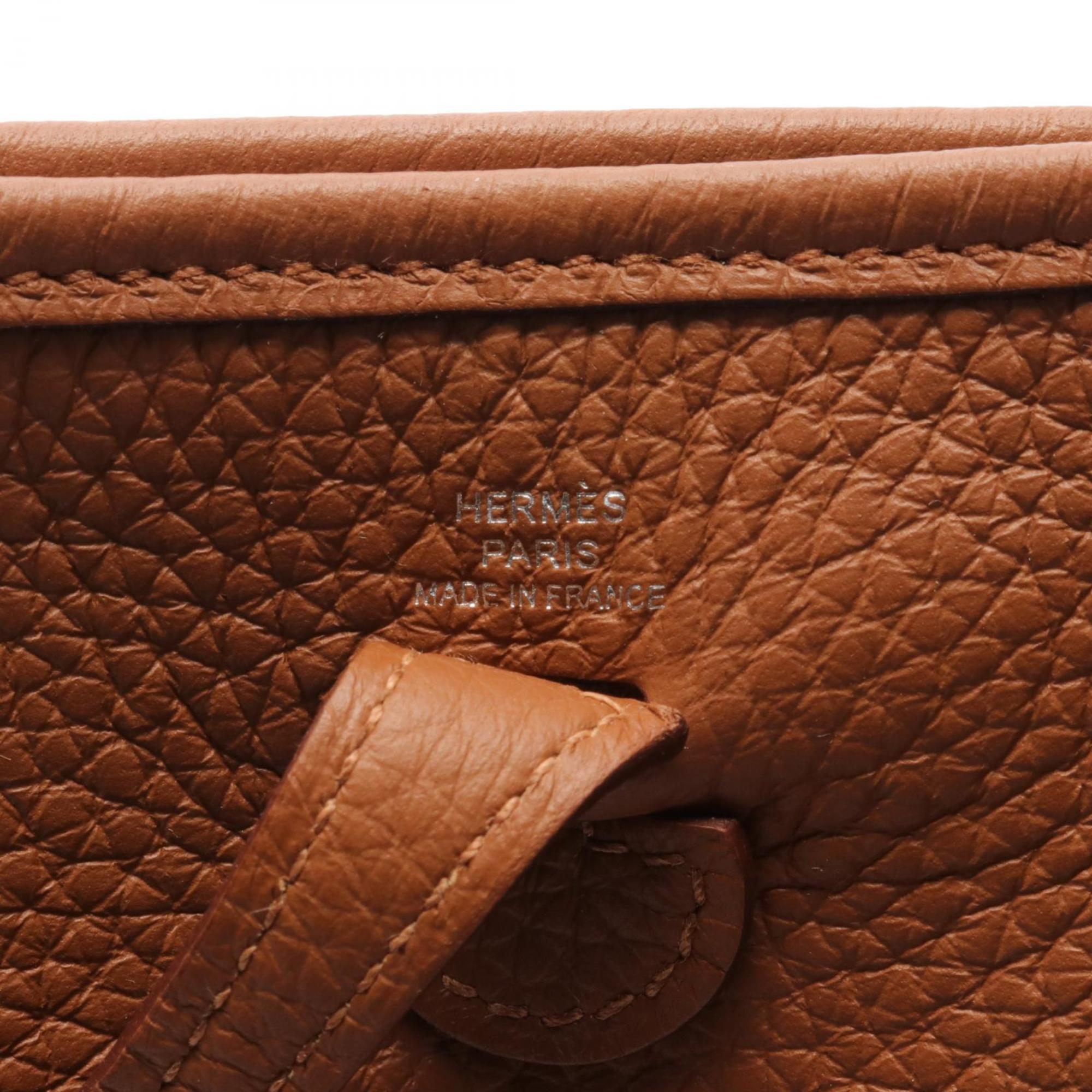 Hermes HERMES Evelyn TPM Maxiqua Drille Shoulder Bag Taurillon Clemence Women's Brown