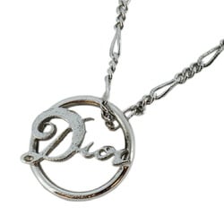 Christian Dior Necklace Circle Metal Silver Ladies