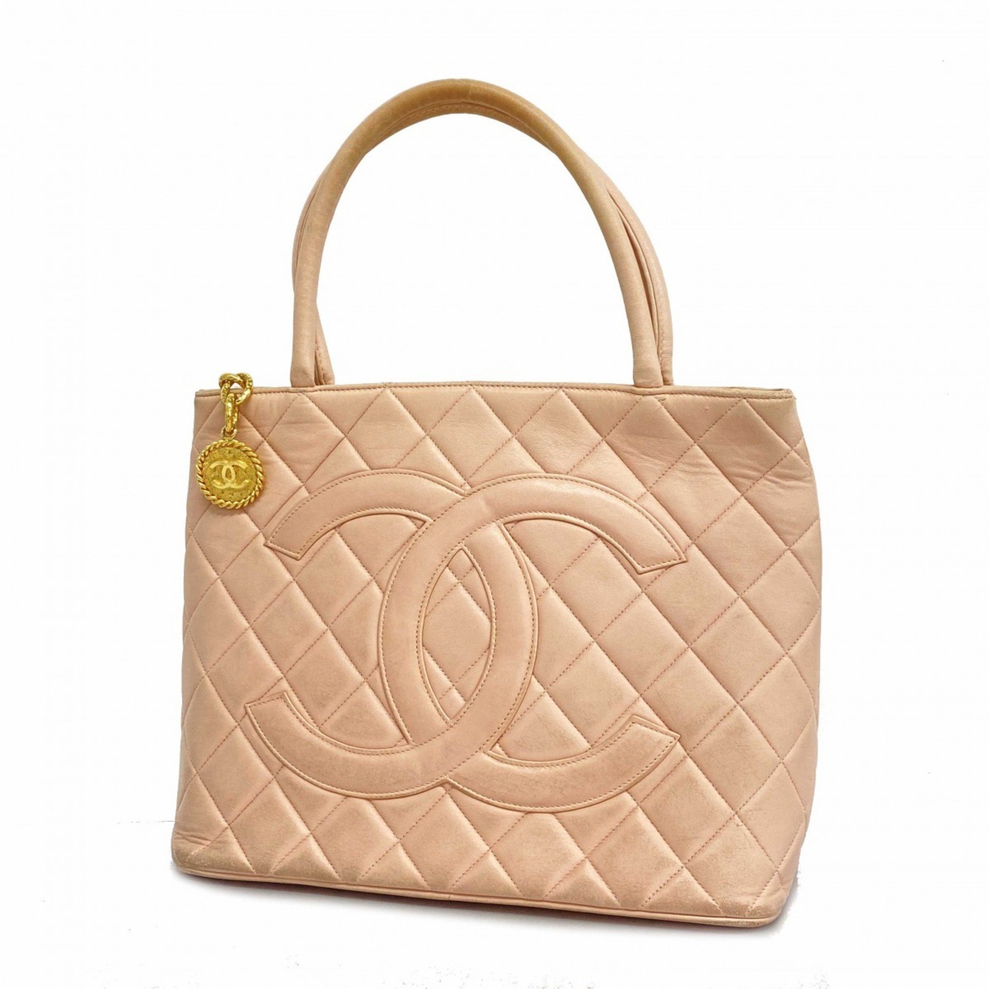 Chanel Tote Bag, Reproduction Tote, Lambskin, Pink, Women's