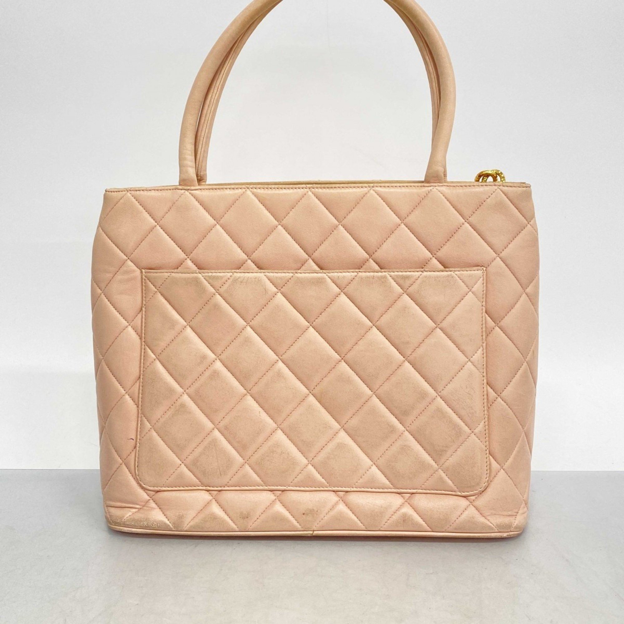 Chanel Tote Bag, Reproduction Tote, Lambskin, Pink, Women's