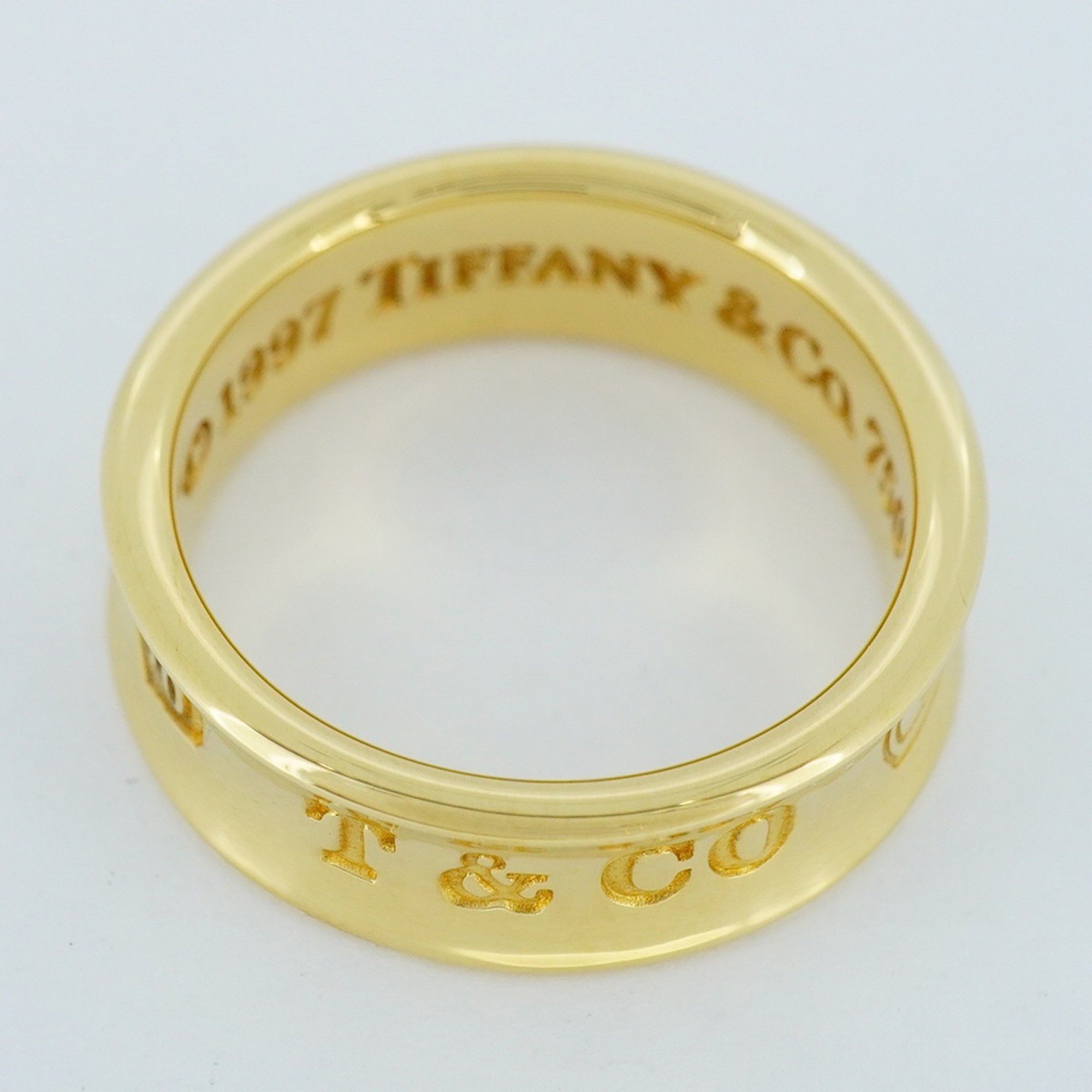 Tiffany Ring Narrow K18YG Yellow Gold Size 11.5 Ladies