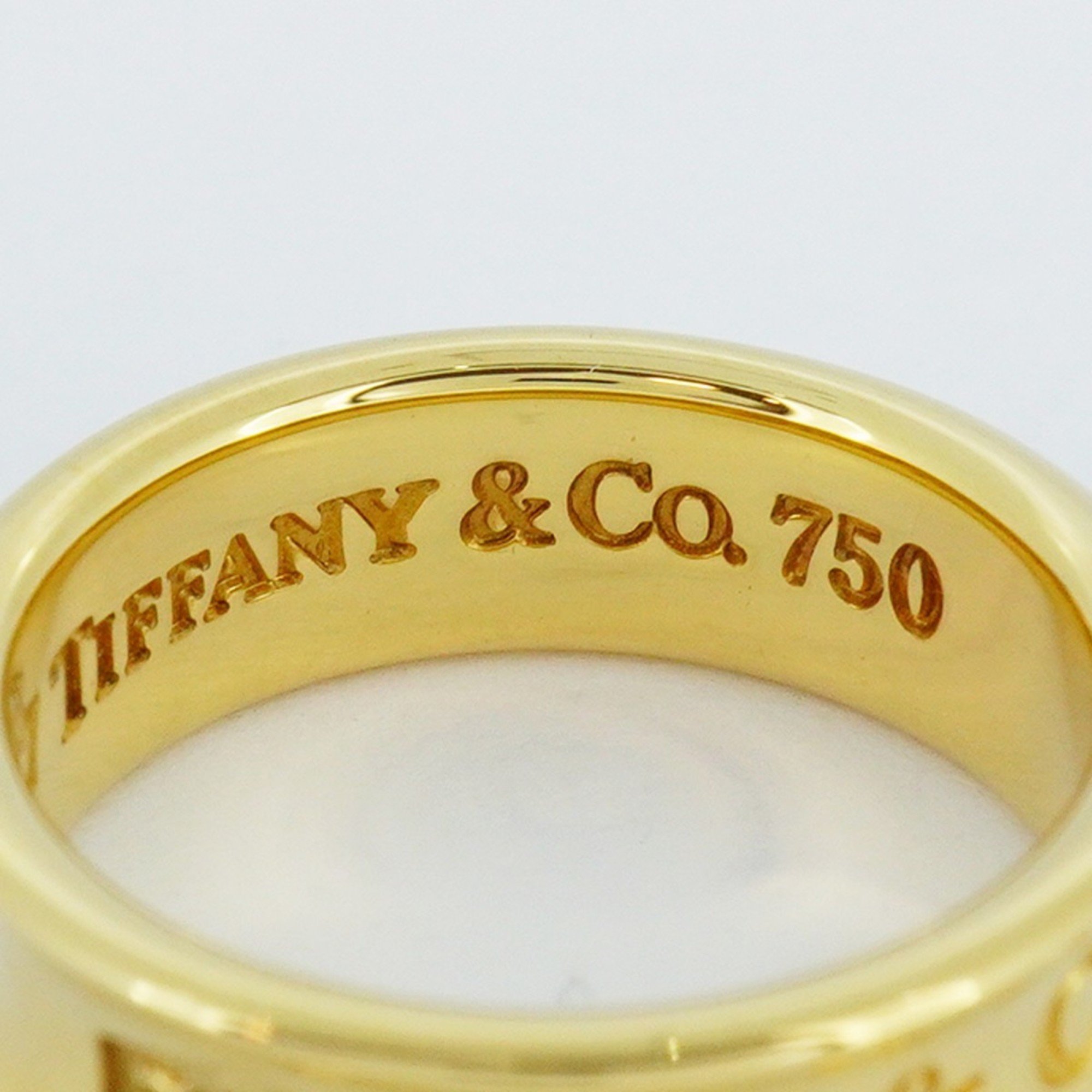 Tiffany Ring Narrow K18YG Yellow Gold Size 11.5 Ladies