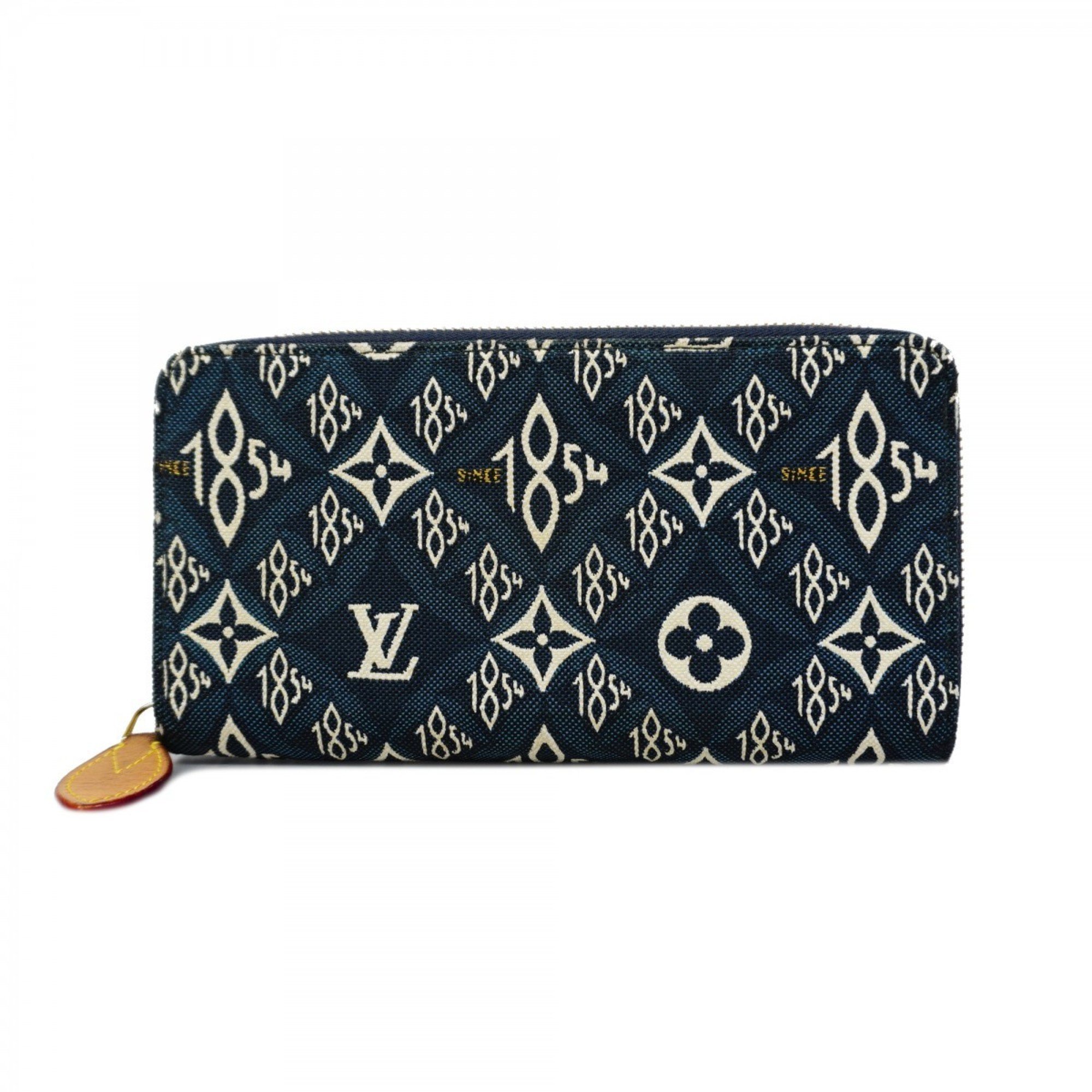 Louis Vuitton Long Wallet Monogram Jacquard Zippy M80212 Blue Men's Women's