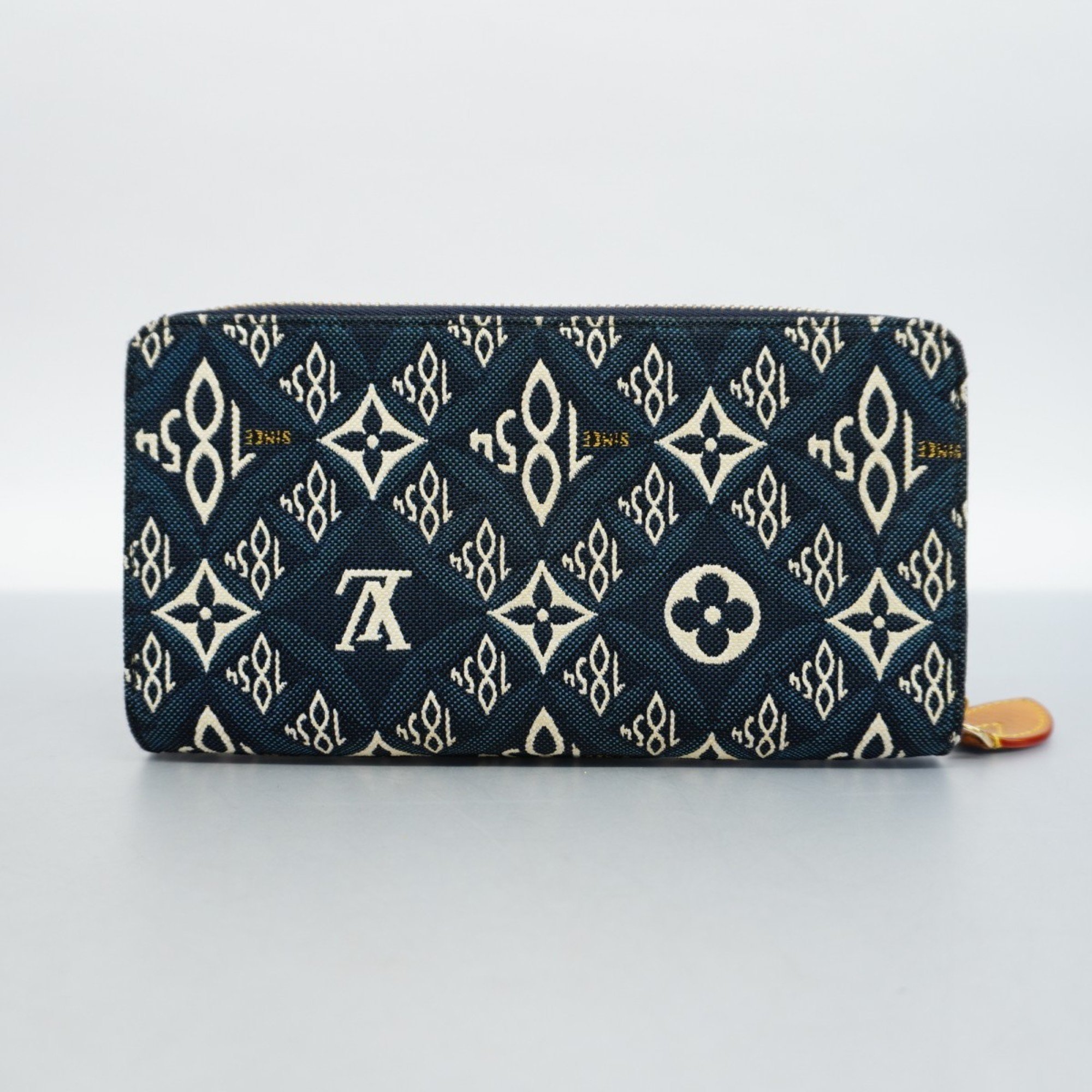 Louis Vuitton Long Wallet Monogram Jacquard Zippy M80212 Blue Men's Women's