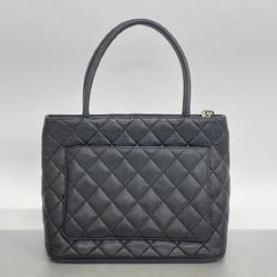 Chanel Tote Bag Reproduction Caviar Skin Black Women's