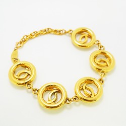 Chanel Bracelet Coco Mark Circle GP Plated Gold Ladies