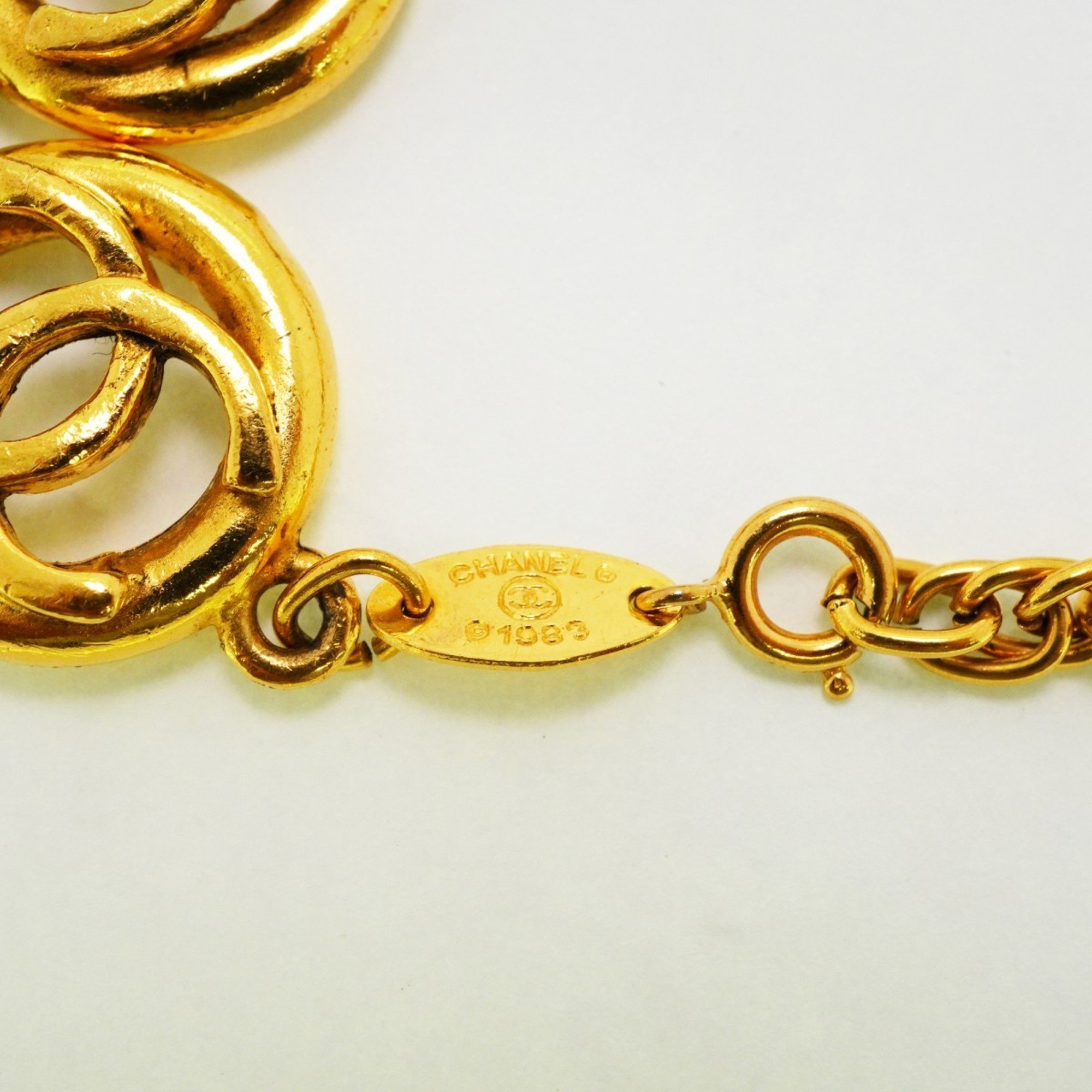 Chanel Bracelet Coco Mark Circle GP Plated Gold Ladies