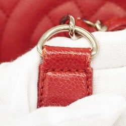 Chanel Tote Bag Matelasse Caviar Skin Red Women's