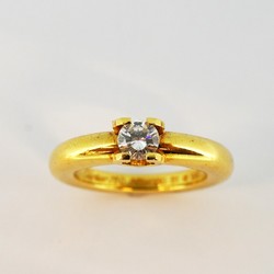 Cartier ring solitaire C deux 1PD diamond K18YG yellow gold size 10.5 ladies