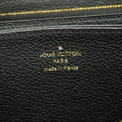 Louis Vuitton Long Wallet Monogram Empreinte Bicolor Zippy M80481 Black Beige Women's