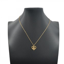 Christian Dior Necklace Emblem Heart Motif GP Plated Gold for Women