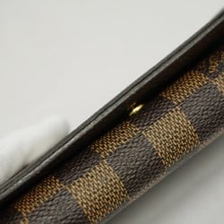 Louis Vuitton Wallet Damier Porte Monnaie Biet Tresor N61730 Ebene Women's