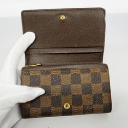 Louis Vuitton Wallet Damier Porte Monnaie Biet Tresor N61730 Ebene Women's