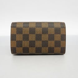 Louis Vuitton Wallet Damier Porte Monnaie Biet Tresor N61730 Ebene Women's