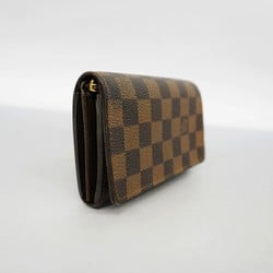 Louis Vuitton Wallet Damier Porte Monnaie Biet Tresor N61730 Ebene Women's