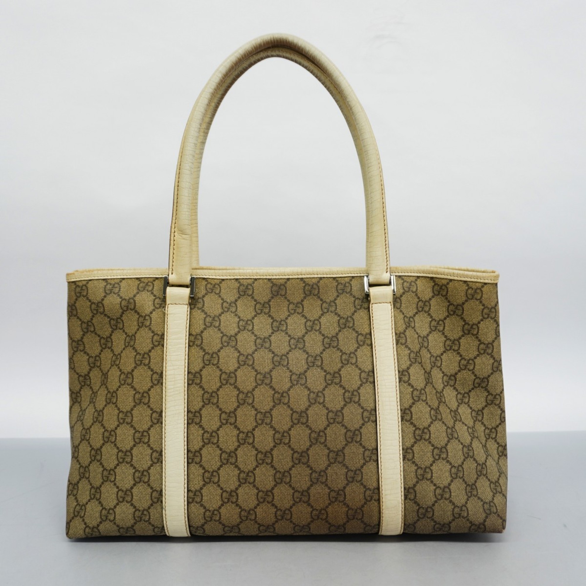 Gucci Tote Bag GG Supreme 114595 Brown Women's