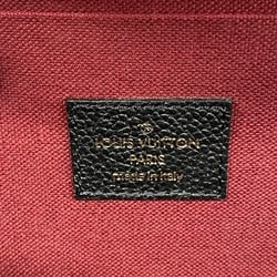 Louis Vuitton Shoulder Wallet Monogram Empreinte Bicolor Pochette Felicie M82479 Black Beige Women's