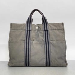 Hermes Tote Bag Foult MM Canvas Grey Women's