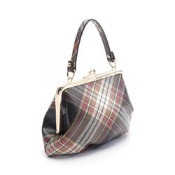 Vivienne Westwood Red Label GRANNY FRAME PURSE TARTAN Handbag Bag Faux Leather Women's Brown Black Multicolor 52020003US001KD101