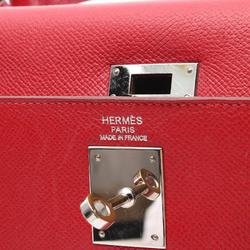 Hermes Kelly Flag 32 Handbag Bag Epsom Leather Women's Red White