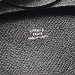 Hermes HERMES Bastia Wallet/Coin Case Wallet Chevre Women's Black