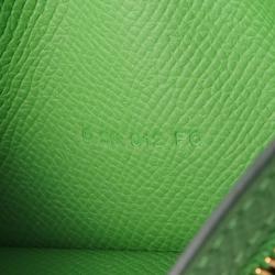 Hermes HERMES Bearn Soufflet Bi-fold Long Wallet Epsom Leather Women's Green