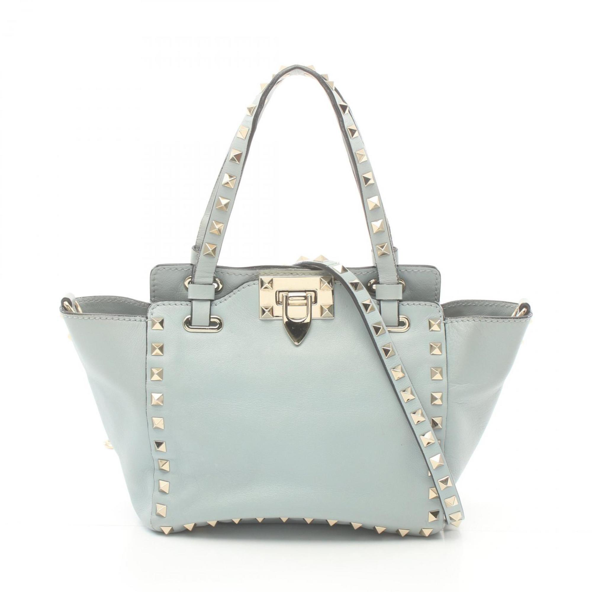 Valentino Rockstud Handbag Bag Leather Women's Blue