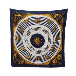 Hermes HERMES Carre 90 DIES ET HORE Scarf Silk Women's Navy Multicolor