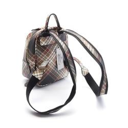 Vivienne Westwood Red Label TARTAN BACKPACK Rucksack Backpack Bag Faux Leather Women's Brown Black Multicolor 4301007EUS001KD101