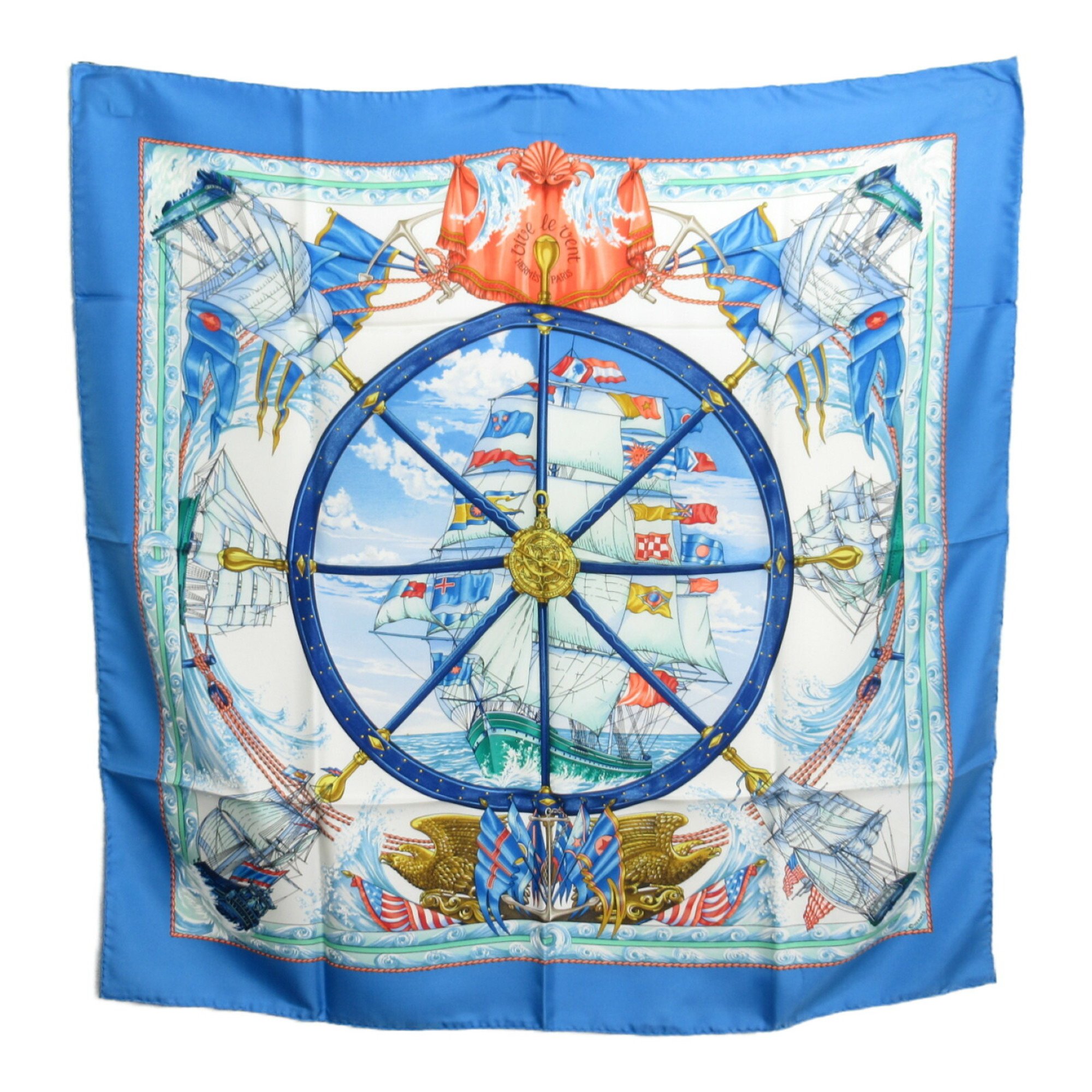 Hermes HERMES Scarf Muffler/Scarf Silk Women's Blue