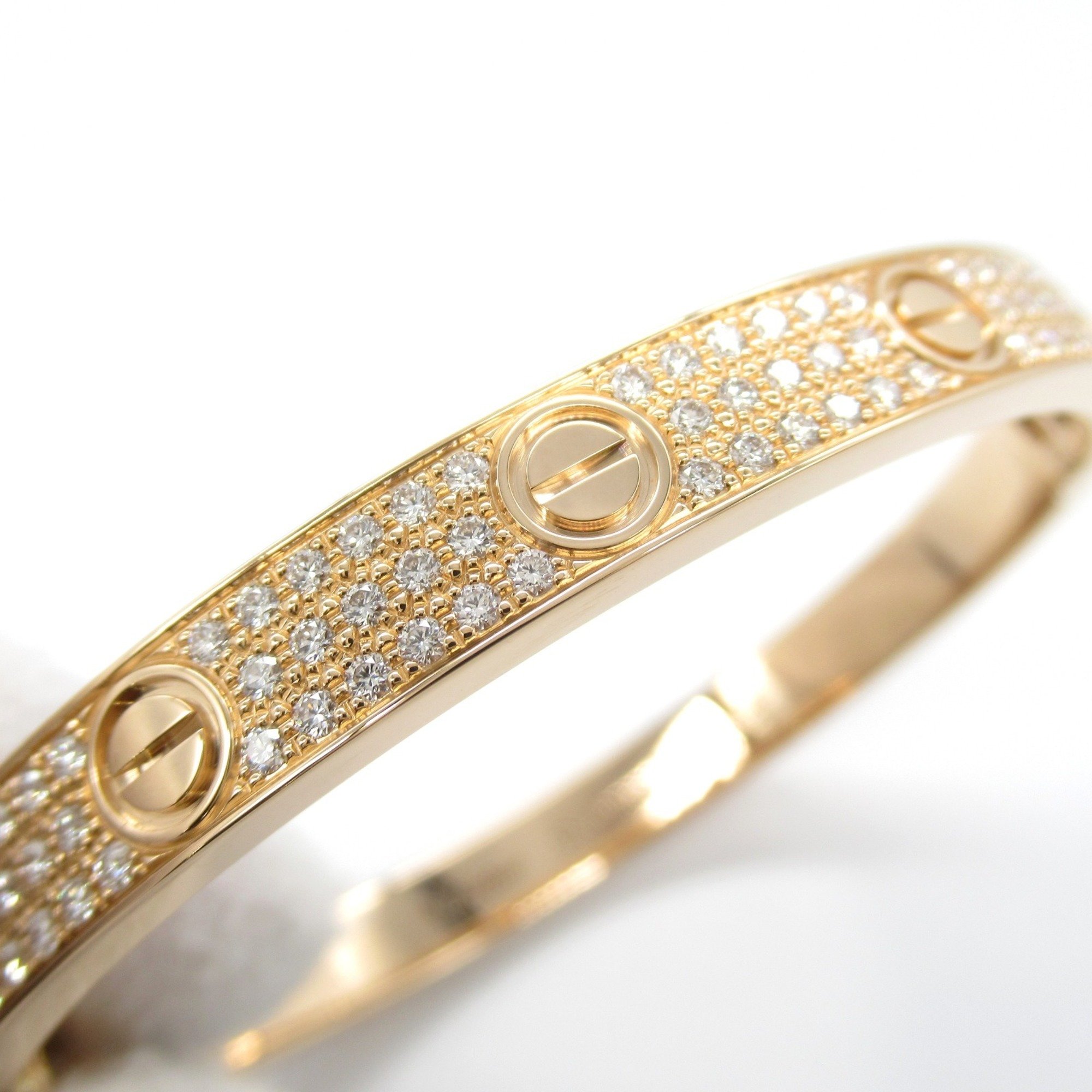 Cartier Love Bracelet Pavé Diamond K18PG (Pink Gold) Ladies Clear N6036917