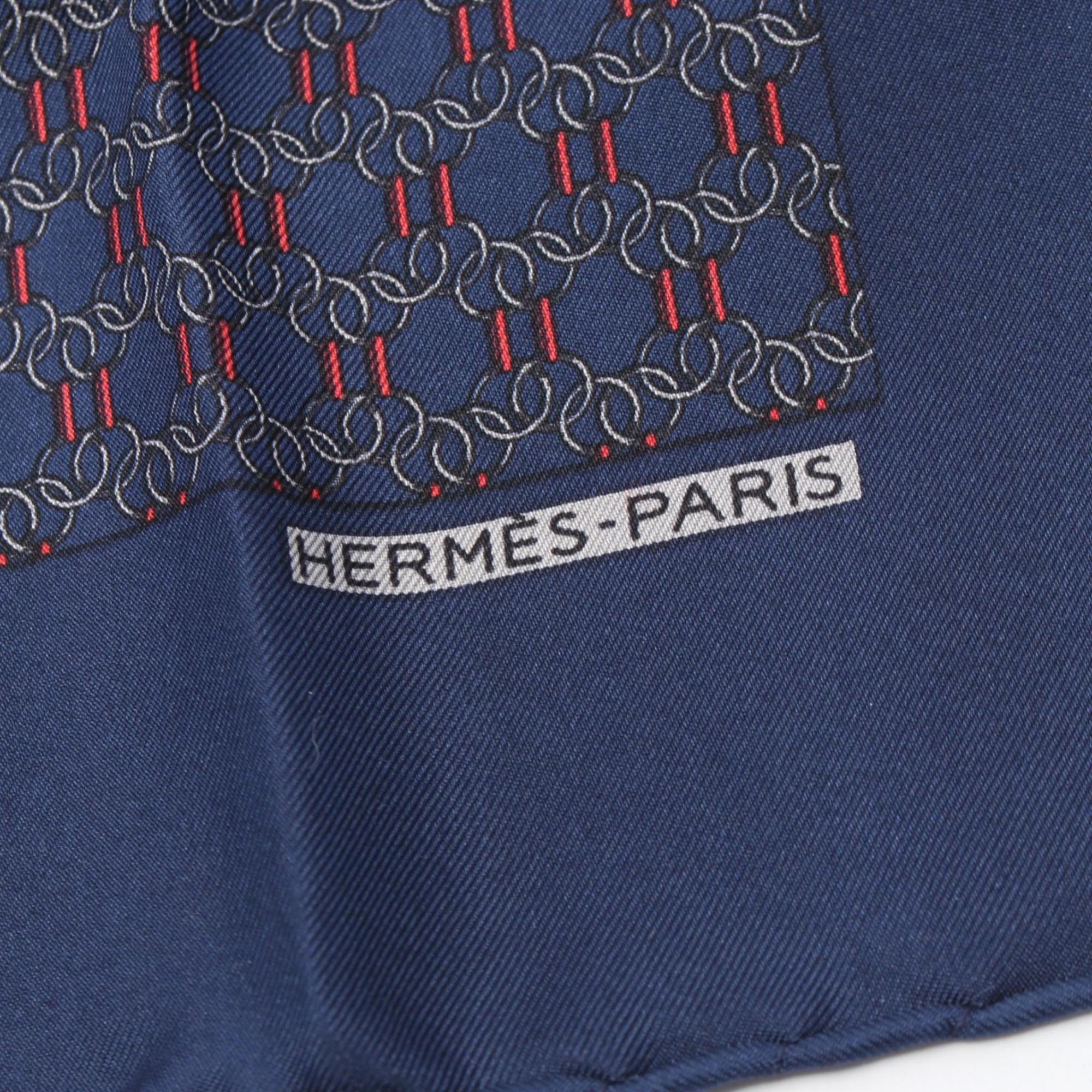 Hermes HERMES Petit Carre 45 Scarf Silk Women's Navy Multicolor