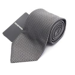 Emporio Armani Necktie Clothing Silk Men's Black Grey