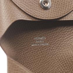 Hermes HERMES Bastia Etoupe Wallet/Coin Case Wallet Epsom Leather Women's Brown