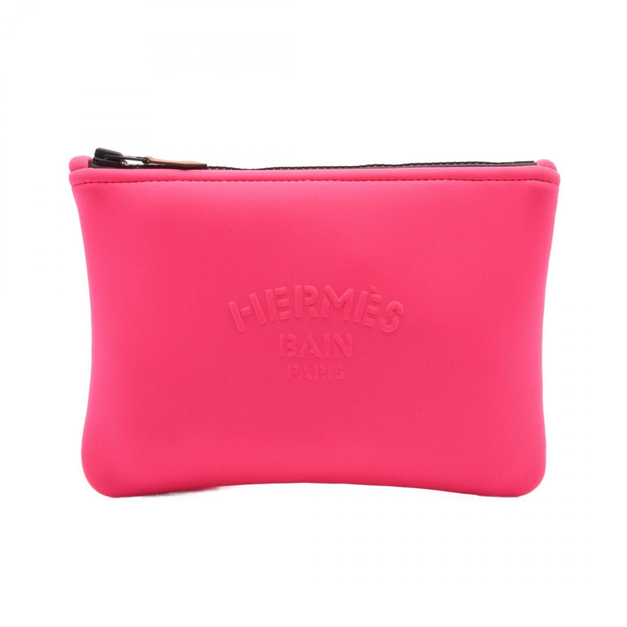 Hermes Neoban PM Pouch Bag Neoprene Women's Pink