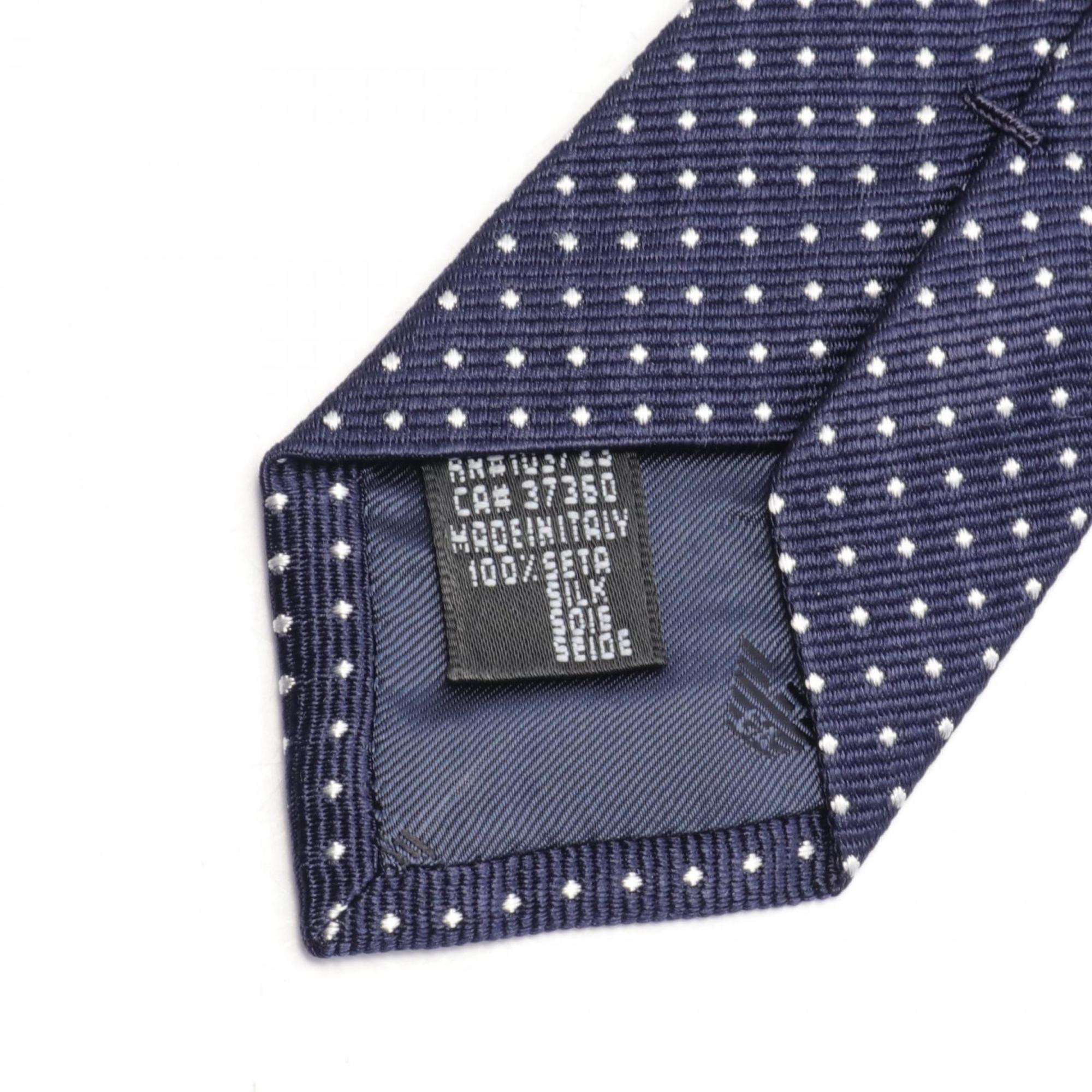 Emporio Armani Necktie Clothing Silk Men's Navy White