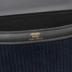 Hermes HERMES Constance 3 24 Shoulder Bag Corduroy Swift Leather Women's Navy Black