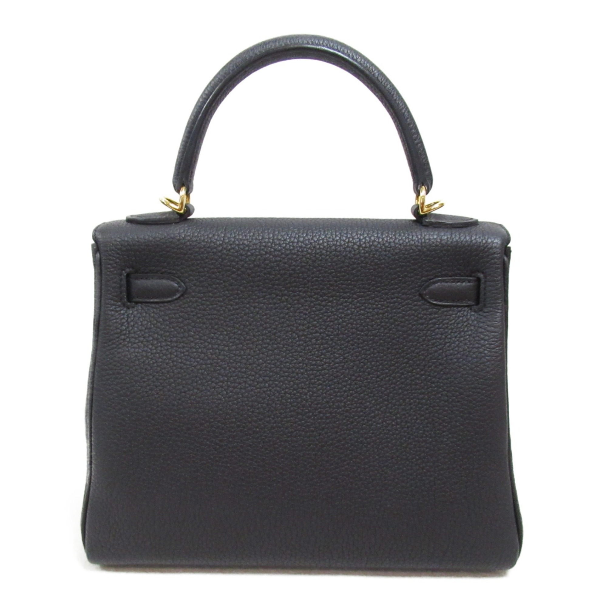 Hermes Kelly 25 Black Handbag Inner Stitching Bag Leather Togo Women's 044624CC