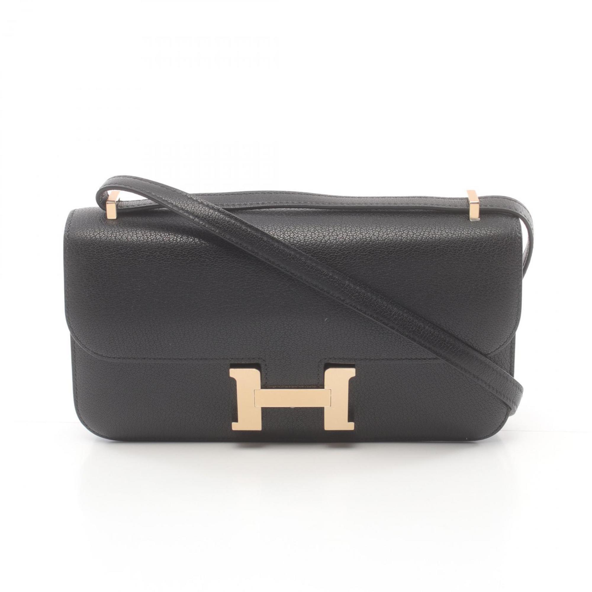 Hermes HERMES Constance Elan Miroir Shoulder Bag Chevre Women's Black