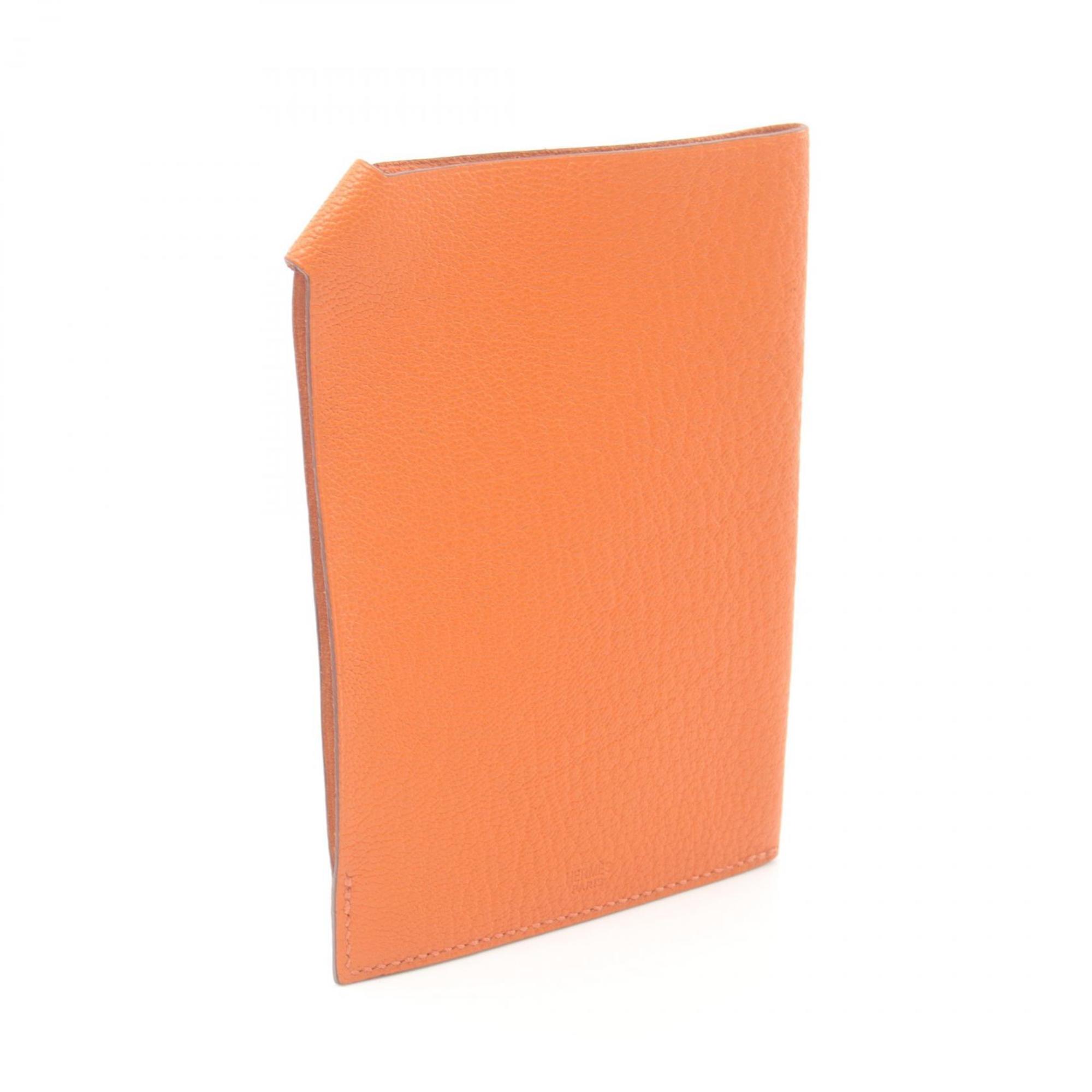 Hermes HERMES Tarmac PM Passport Case Notebook Cover Chevre Women's Orange