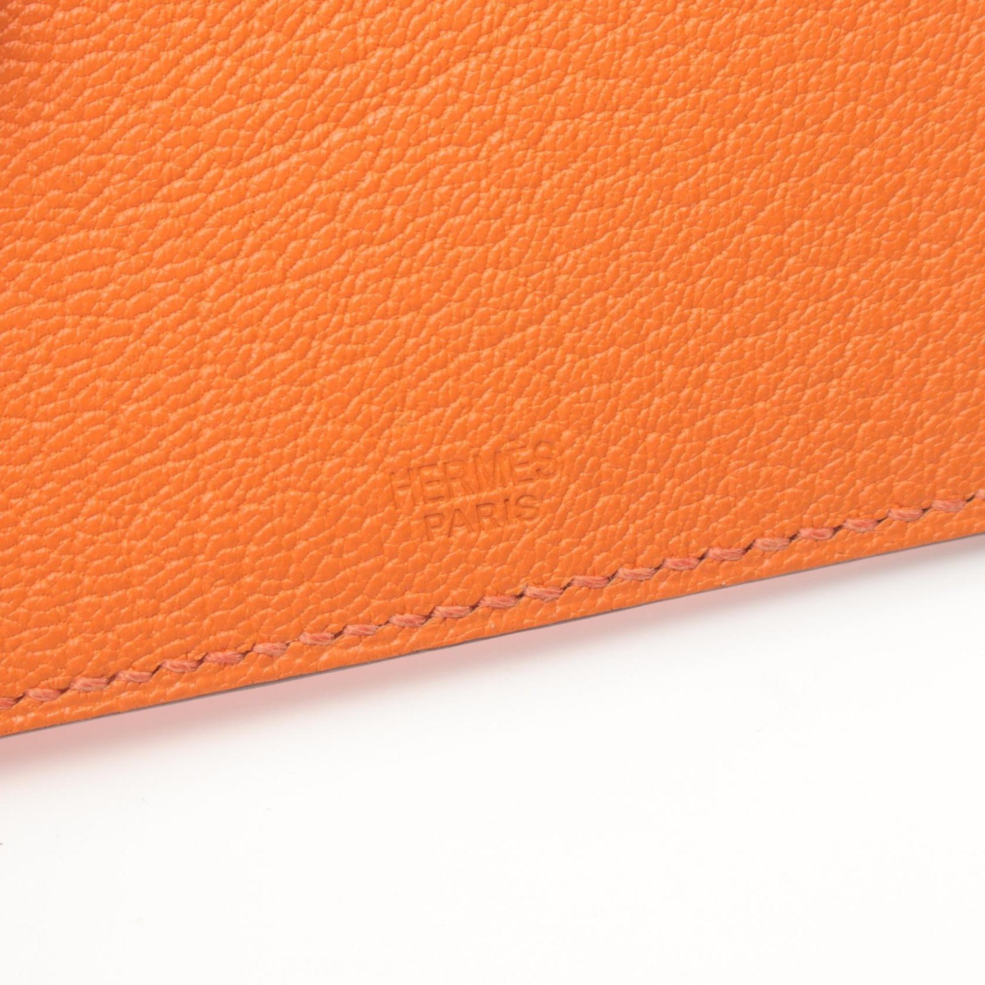 Hermes HERMES Tarmac PM Passport Case Notebook Cover Chevre Women's Orange