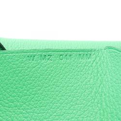 Hermes HERMES Calvi Duo Vert Comic Wallet/Coin Case Wallet Evercolor Women's Green