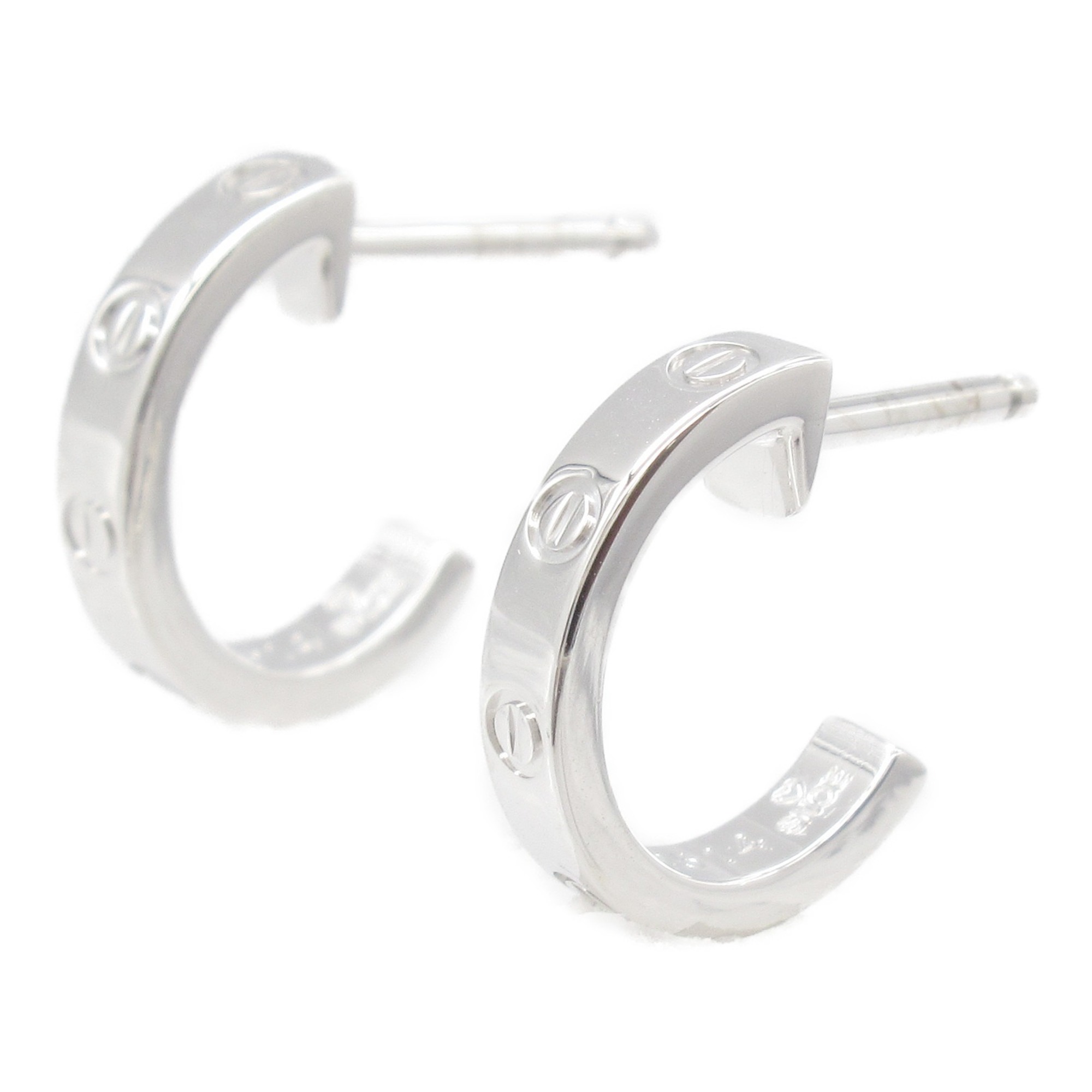 Cartier Love Earrings, K18WG (White Gold), Women's, Silver