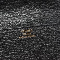 Hermes HERMES Louris Bi-fold Wallet Chevre Women's Black