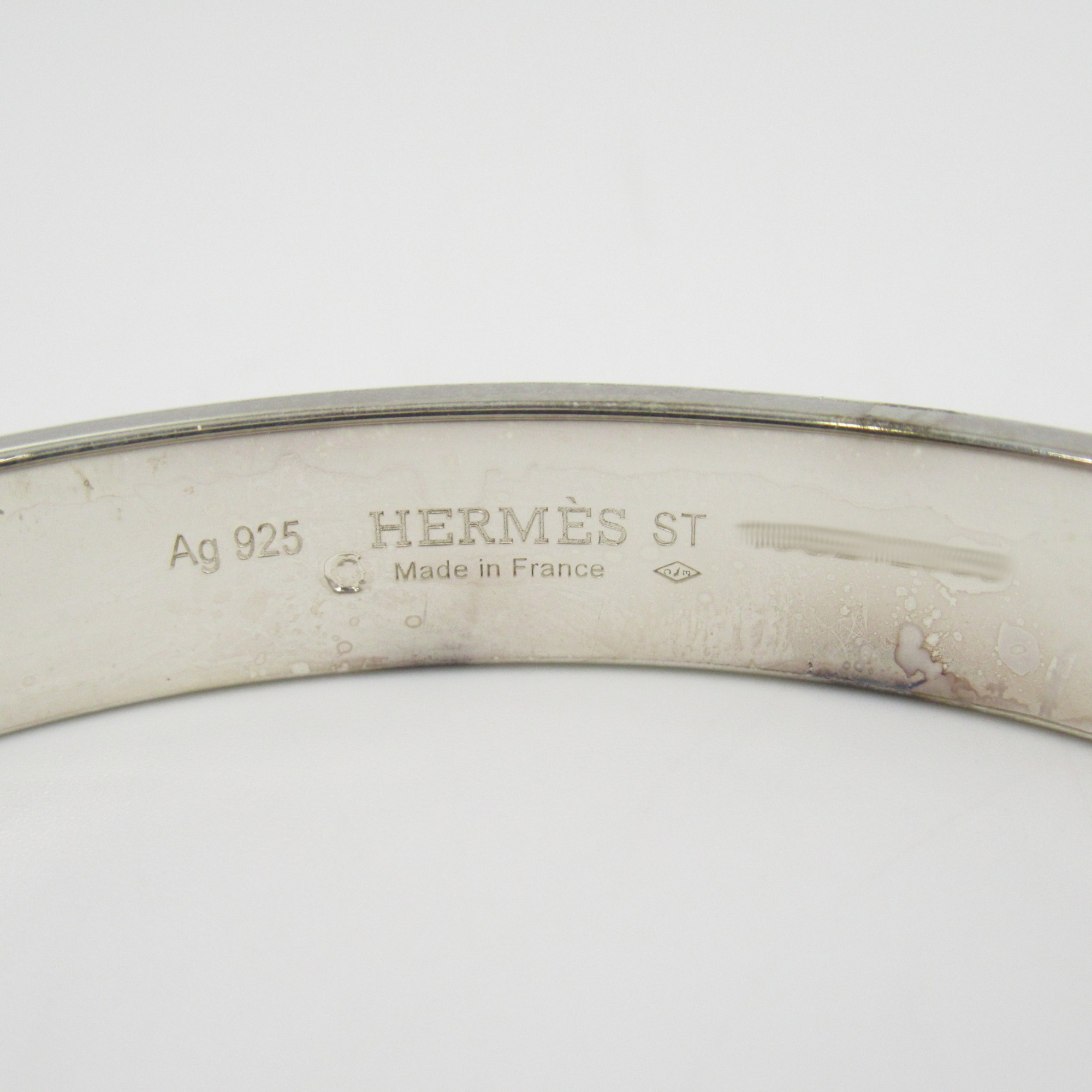 Hermes HERMES Collier de Chien Bangle Silver 925 Women's H115424B