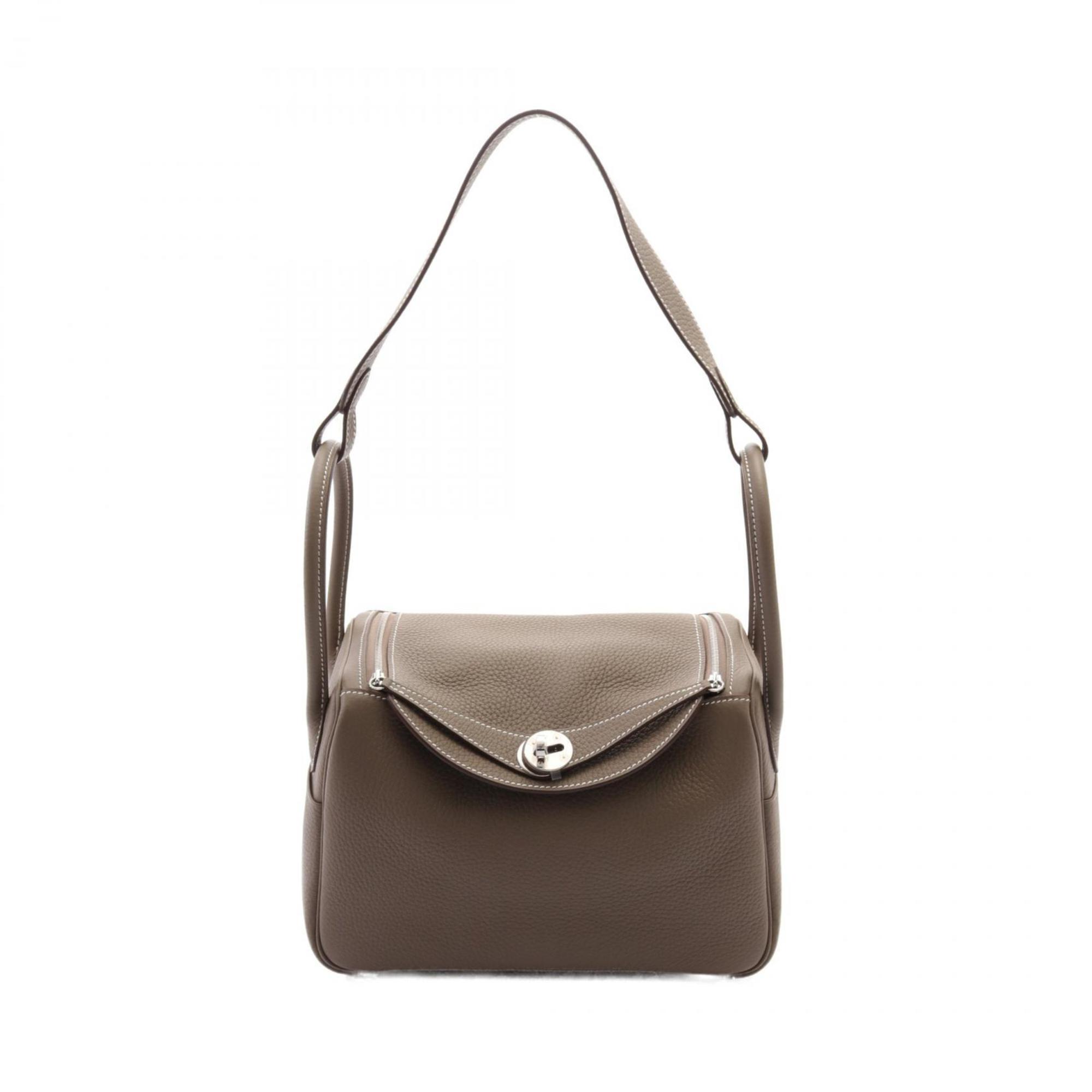 Hermes Lindy 26 Shoulder Bag, Taurillon Clemence, Women's, Brown, 073428CK